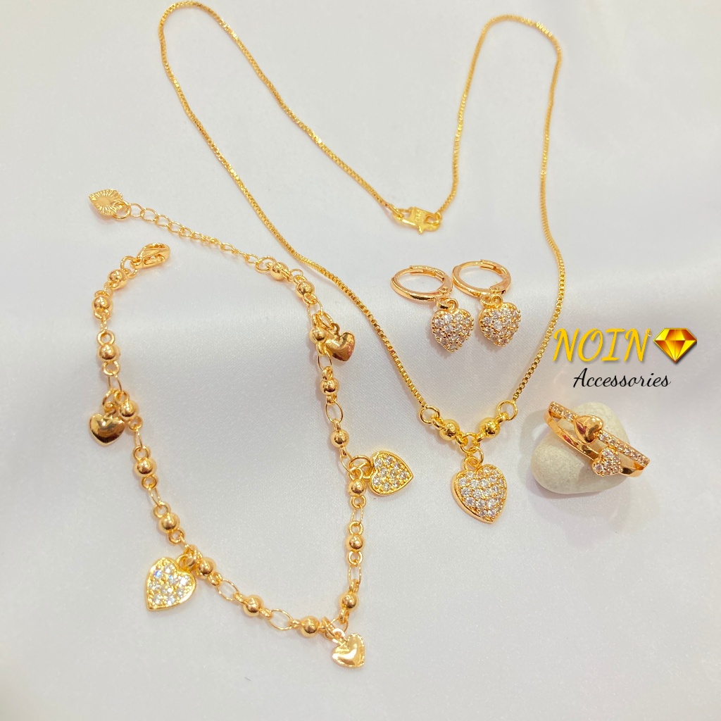 Jual Wearmoura Bisa Cod Set Perhiasan Love Kalung Gelang Anting Cincin