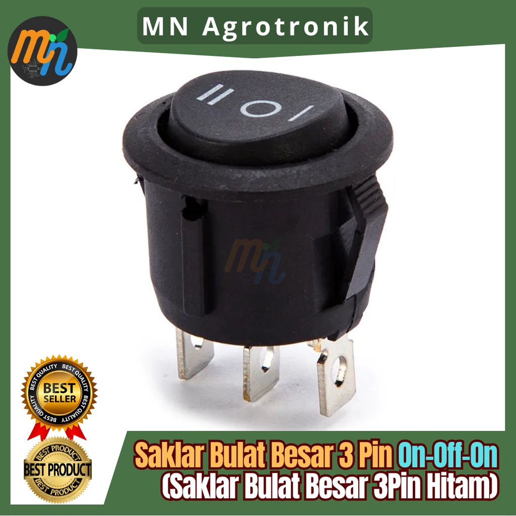 Jual SAKLAR BULAT ON - OFF - ON 3PIN/ROCKER SWITCH BULAT UKURAN BESAR ...