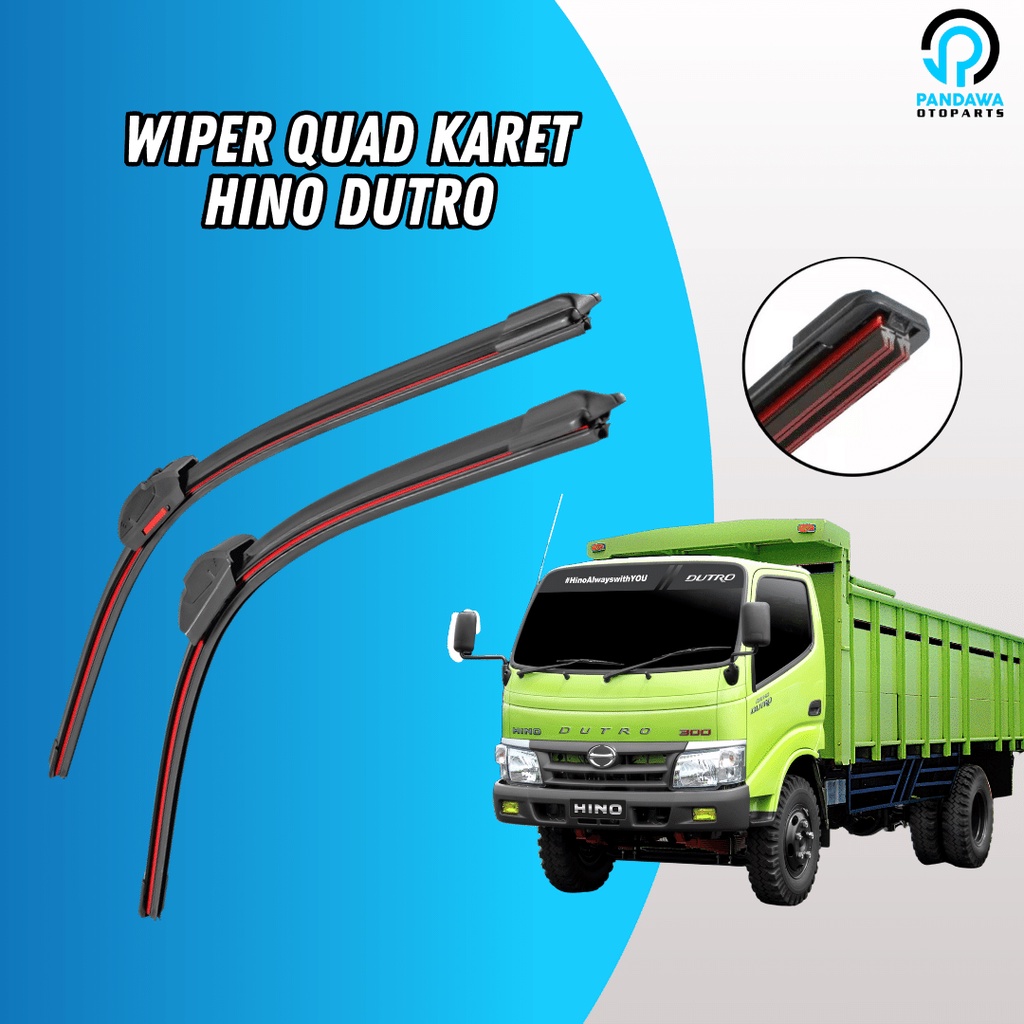 Jual Wiper Quad Blade Hino Dutro Wiper Lapis Karet Frameless Set Kiri Dan Kanan Tanpa