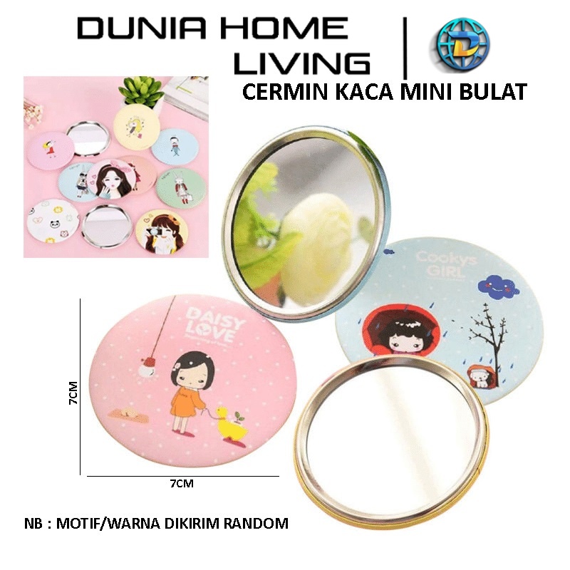 Jual Dunia Home Living Kaca Cermin Mini Bulat Traveling Cermin Kaca Make Up Karakter Portable 4083