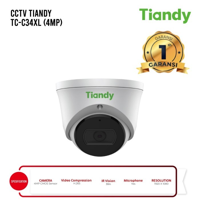 Jual IP CAMERA 4MP Tiandy TC-C34XL IP KAMERA CCTV INDOOR POE COLORVU ...