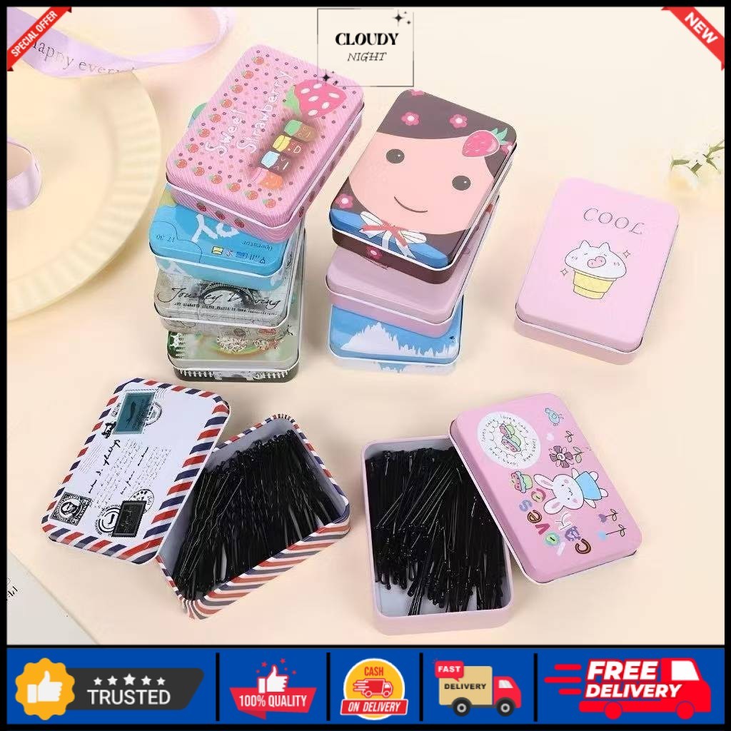 Jual CN - PLUS BOX - JEPIT LIDI PENTUL HITAM GLOSSY / BOBBY MINI HAIR ...