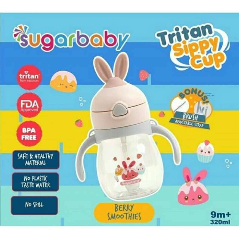 Jual SUGAR BABY - N-TSCR320 - PK01 TRITAN SPPY CUP RABBIT 320 ML - PINK ...