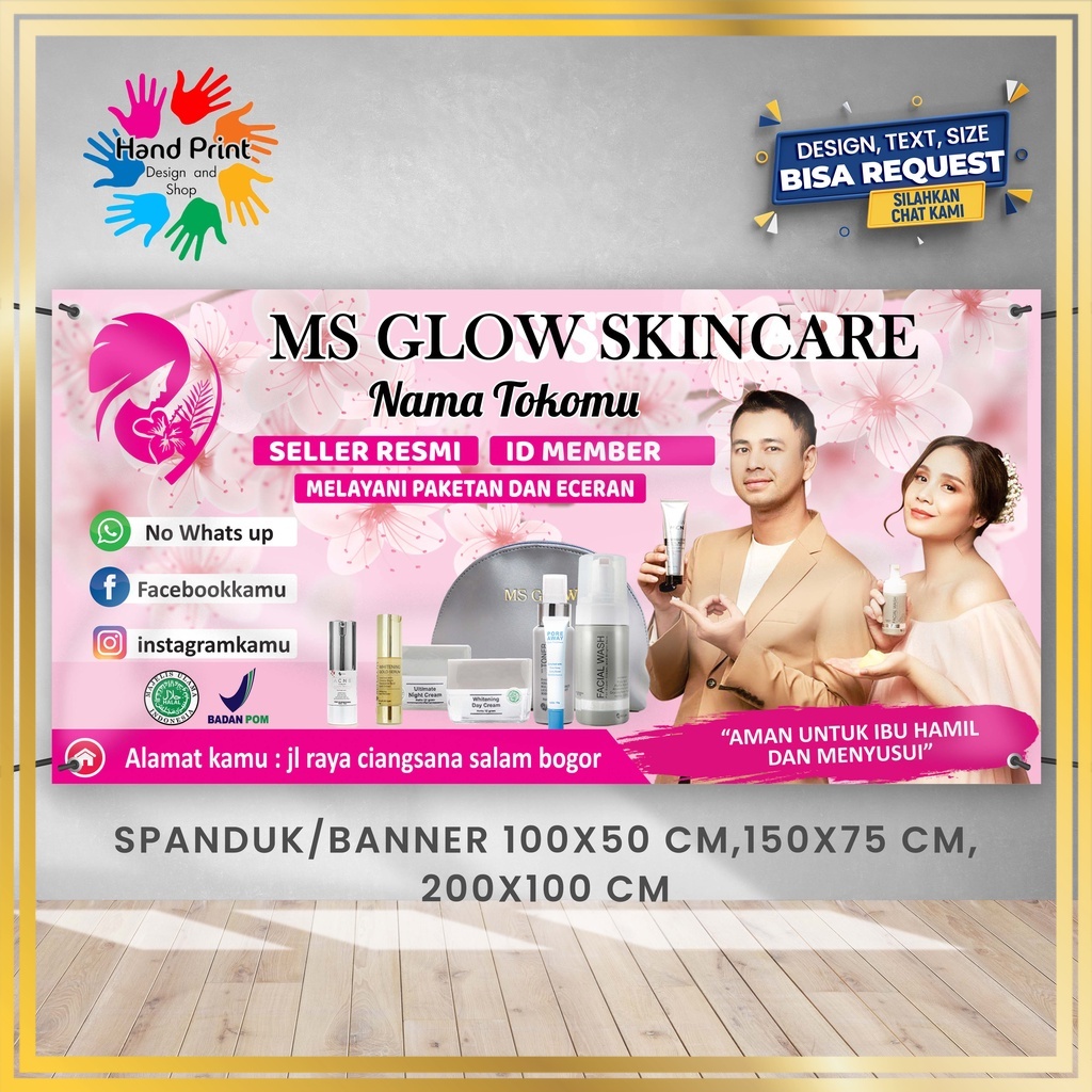 Jual Spanduk Banner Ms Glow Skincare Pink B Bisa Request Desain Shopee Indonesia 7947