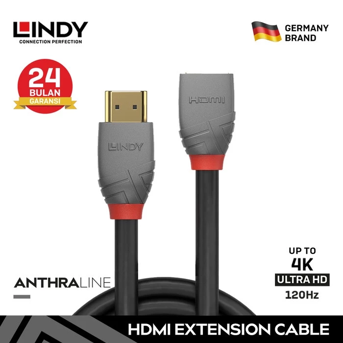 LINDY 0.5M Kabel High Speed HDMI Extension Male to Female 4K120Hz