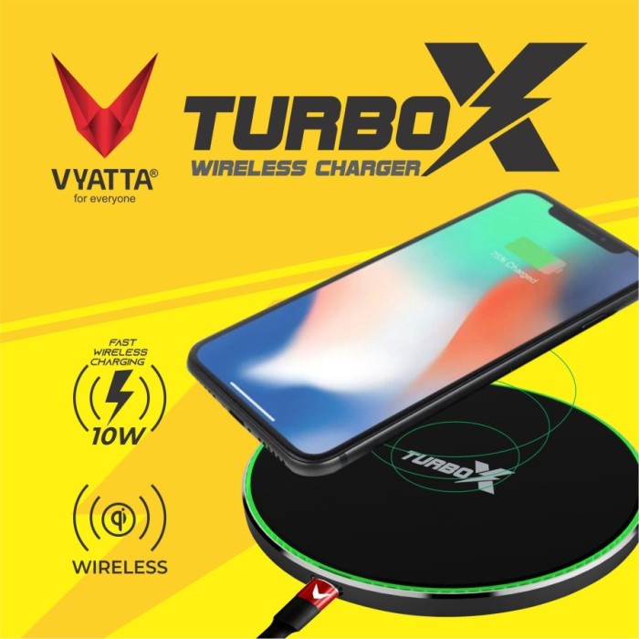 Jual VYATTA Turbo X Fast Wireless Charger 10W iPhone & Android Warna ...