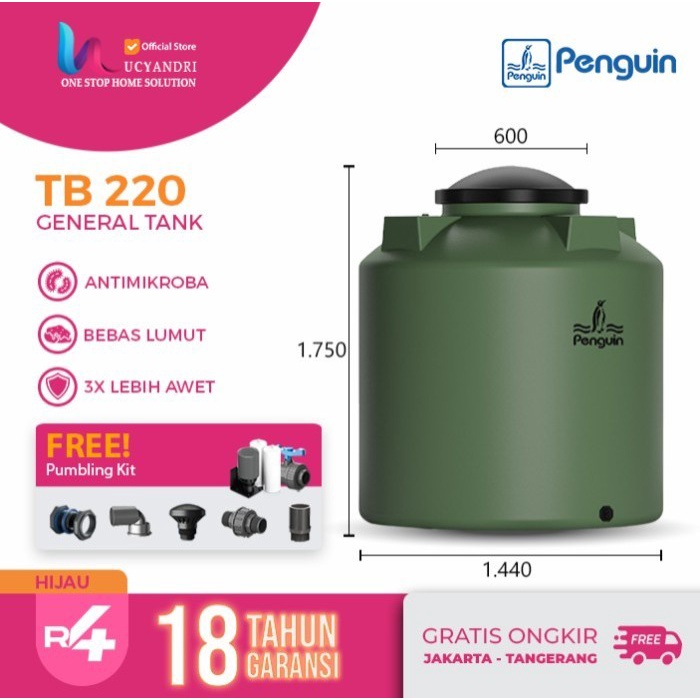 Jual RIZKI ABADI - Tangki Air Penguin 2250 L, Tandon Air Penguin TB 220 ...
