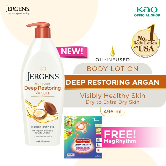 Jual New Jergens Oil Infused Restoring Argan Body Lotion 496ml FREE