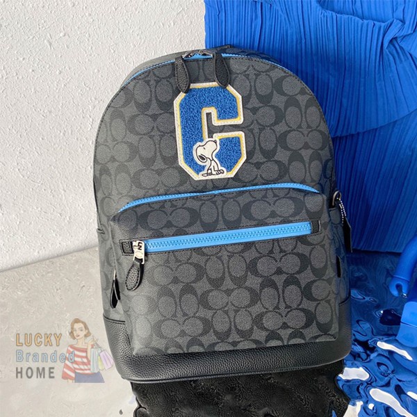 Jual Tas Coach x Peanuts West Backpack Signature Canvas Charcoal with