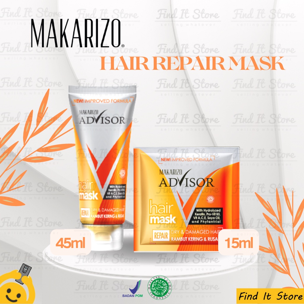 Jual MAKARIZO ADVISOR HAIR REPAIR MASK 15ML 45ML SACHET TUBE MASKER ...