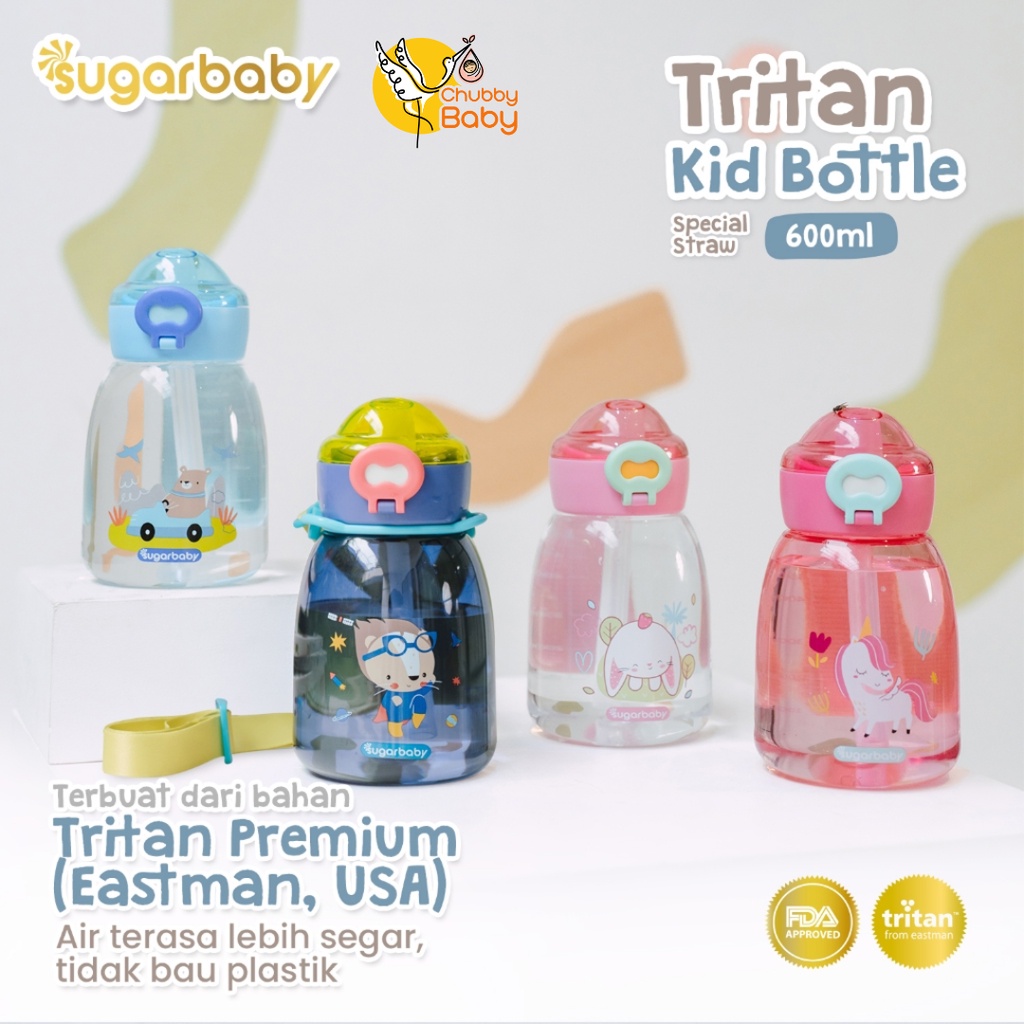 Jual Sugar Baby Tritan Kid Bottle Special Straw 600ml | Botol Minum ...