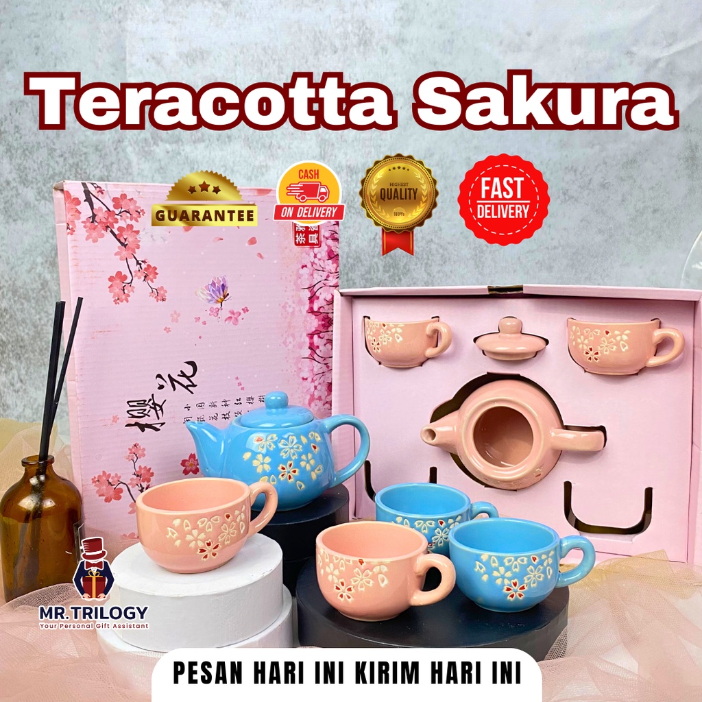 Jual Cangkir Set Keramik Mewah Teko Sakura Souvenir Hampers Gelas Mug Teh Kopi Shopee Indonesia 7729