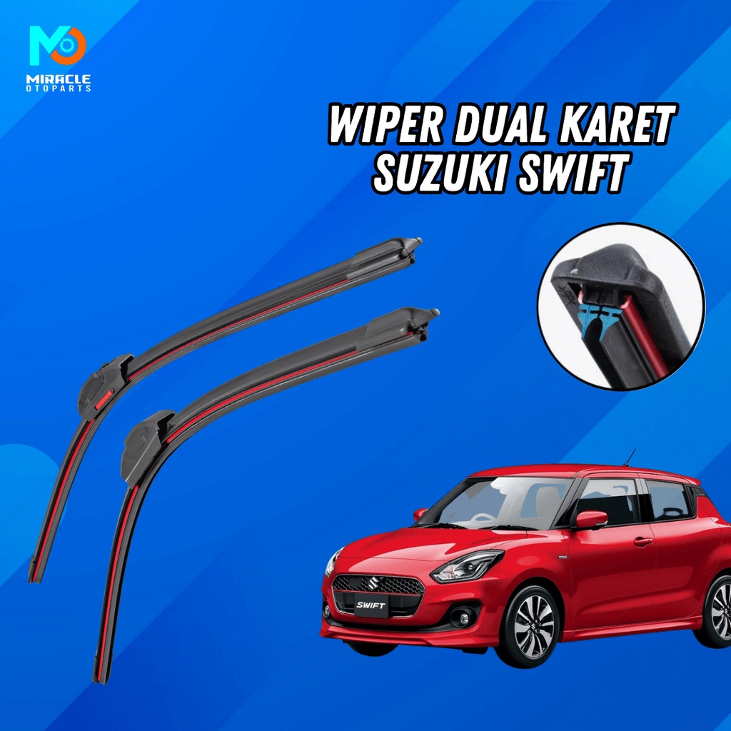 Jual Wiper Mobil Dual Karet Suzuki Swift Frameless Double Karet Tanpa