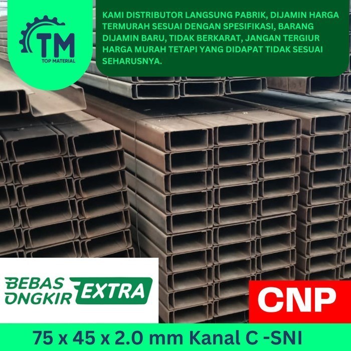 Jual Besi CNP 75 x 45 x 2.0mm SNI Kanal C Channel - Grade A & B ...