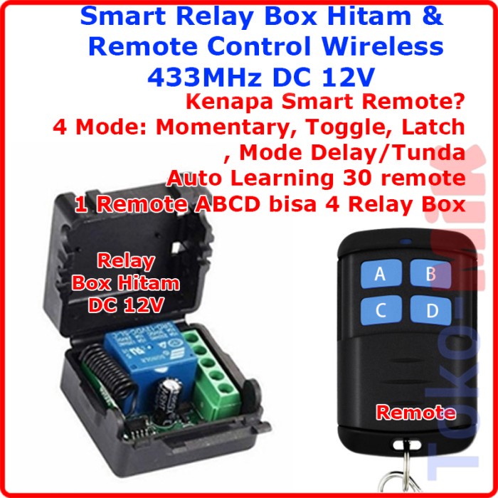 Jual WIRELESS REMOTE ACCESS CONTROL EXIT BUTTON 1 BUAH REMOT 1 RELAY ...