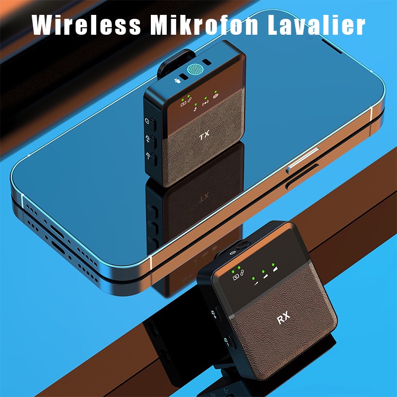 Jual Mic Wireless Clip On Wireless Microphone Untuk HP DSLR Zoom Youtube Vlog Live Lavalier Mic