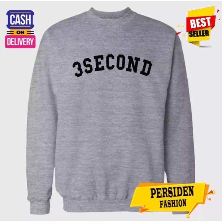 Jual Sweater Pria 3Second Text Hitam Premium Pria Wanita Import ...