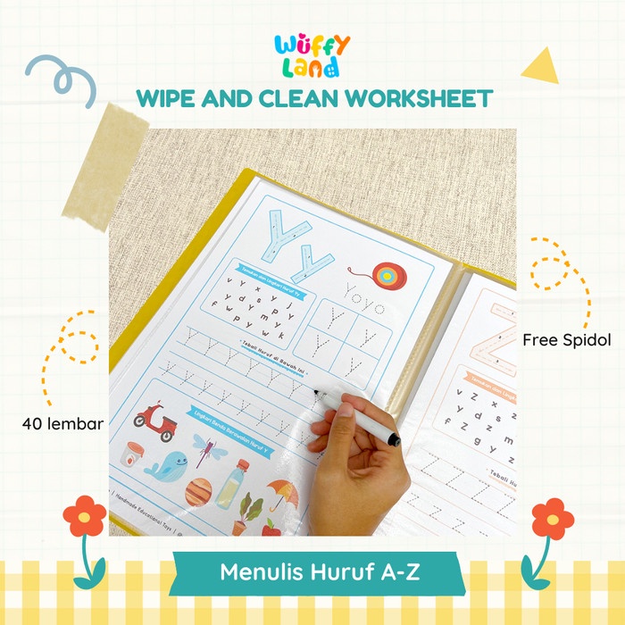 Jual DISKON COD Wipe and Clean Worksheet Belajar Menulis (Aktivitas
