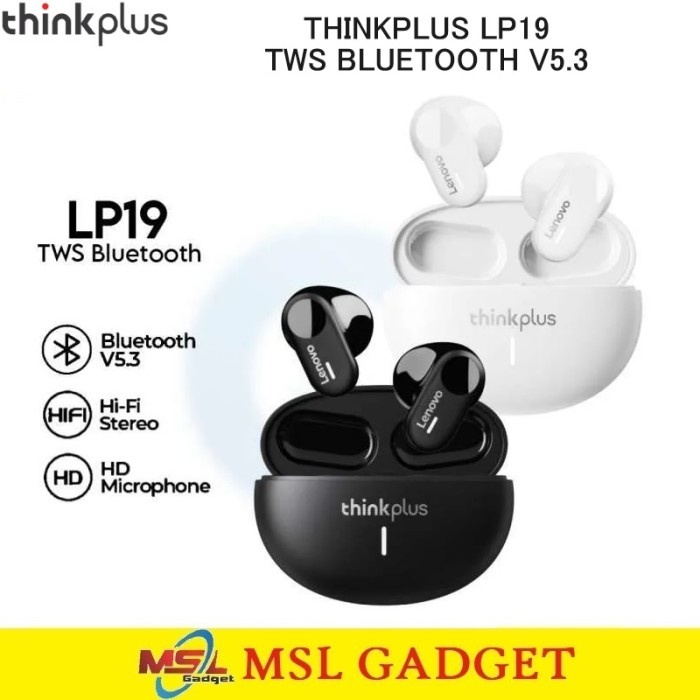 Jual Lenovo Thinkplus LP19 Headset Bluetooth TWS Wireless Earbuds ...