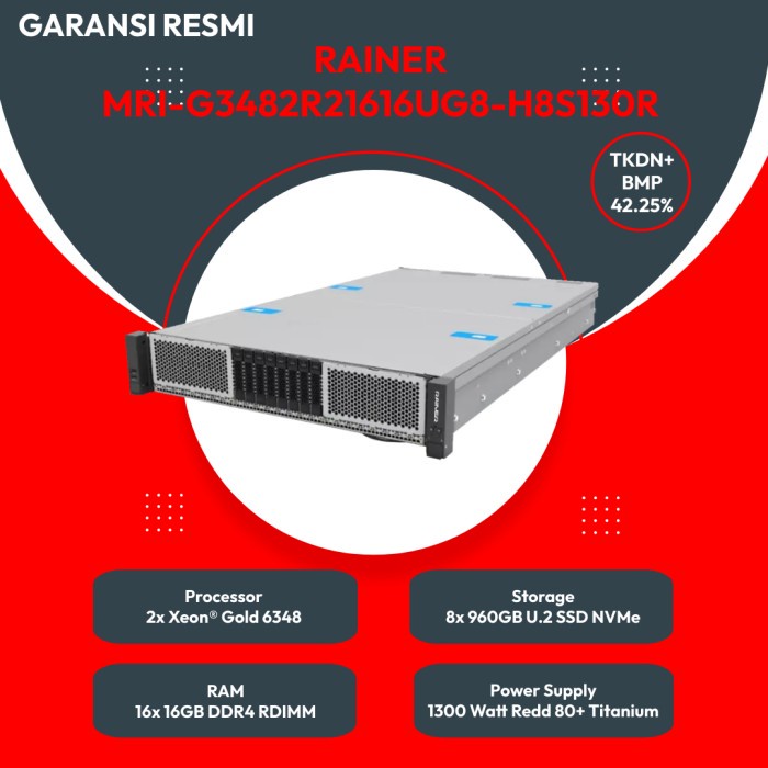 Jual Rackmount 1U Server Rainer MRI-G3482R21616UG8-H8S130R - TKDN RESMI ...