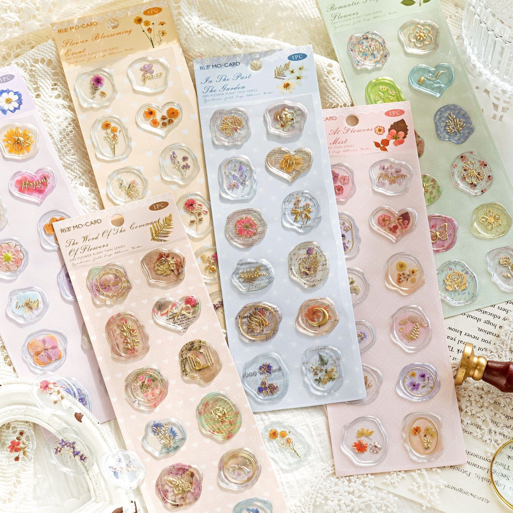 Jual [HARU] Dry Flower Plant Thin Sticker Stamp Sticker Sealing Wax ...