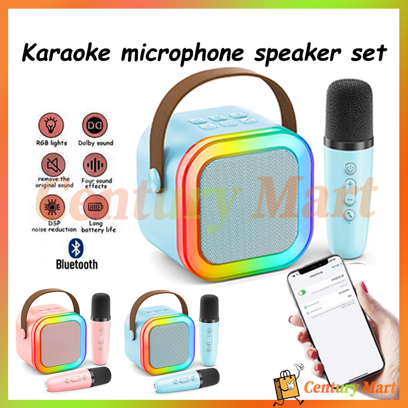 Jual CM Speaker Microphone Karaoke Set Bluetooth Mini Full bass ...