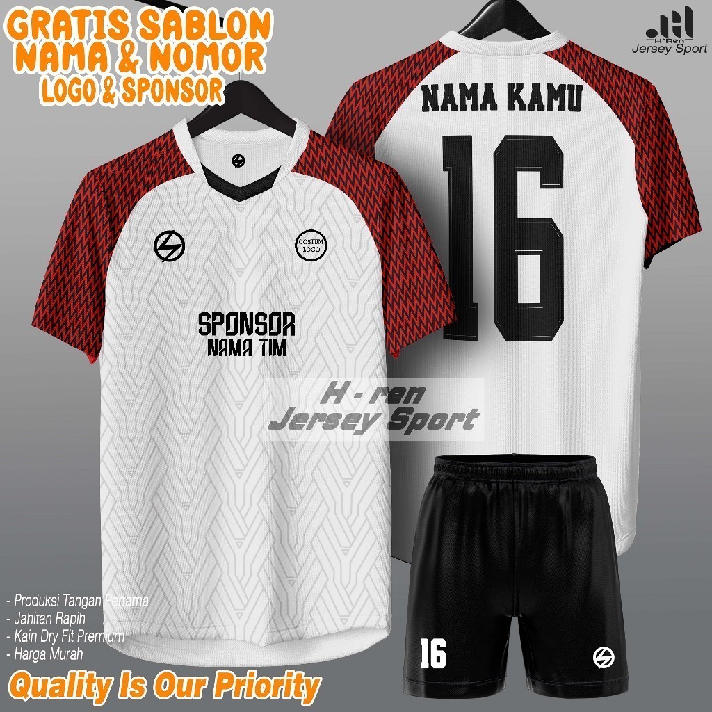 Jual Jersey COSTUM NAMA NOMOR LOGO NAMA CLUB Bola futsal