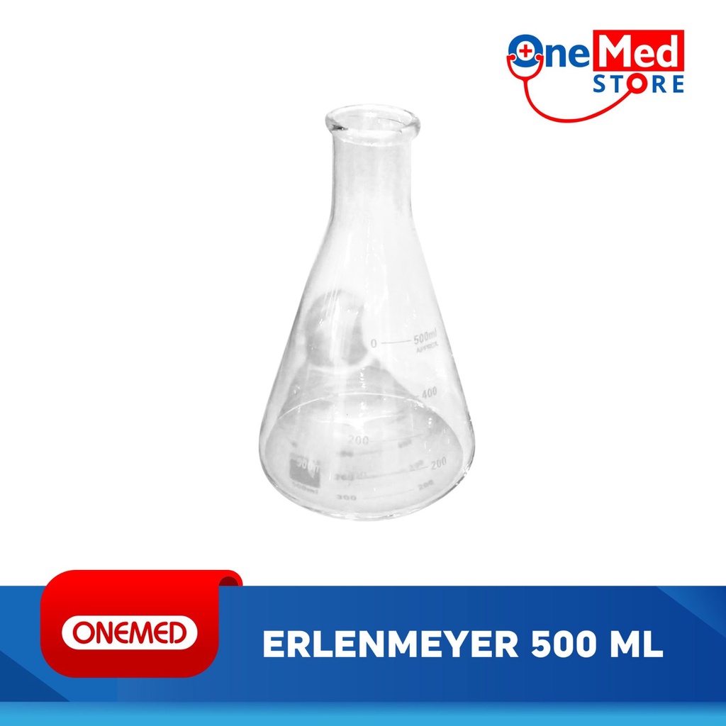 Jual Erlenmeyer Erlemeyer Flask 500 Ml OneLab BA Shopee Indonesia