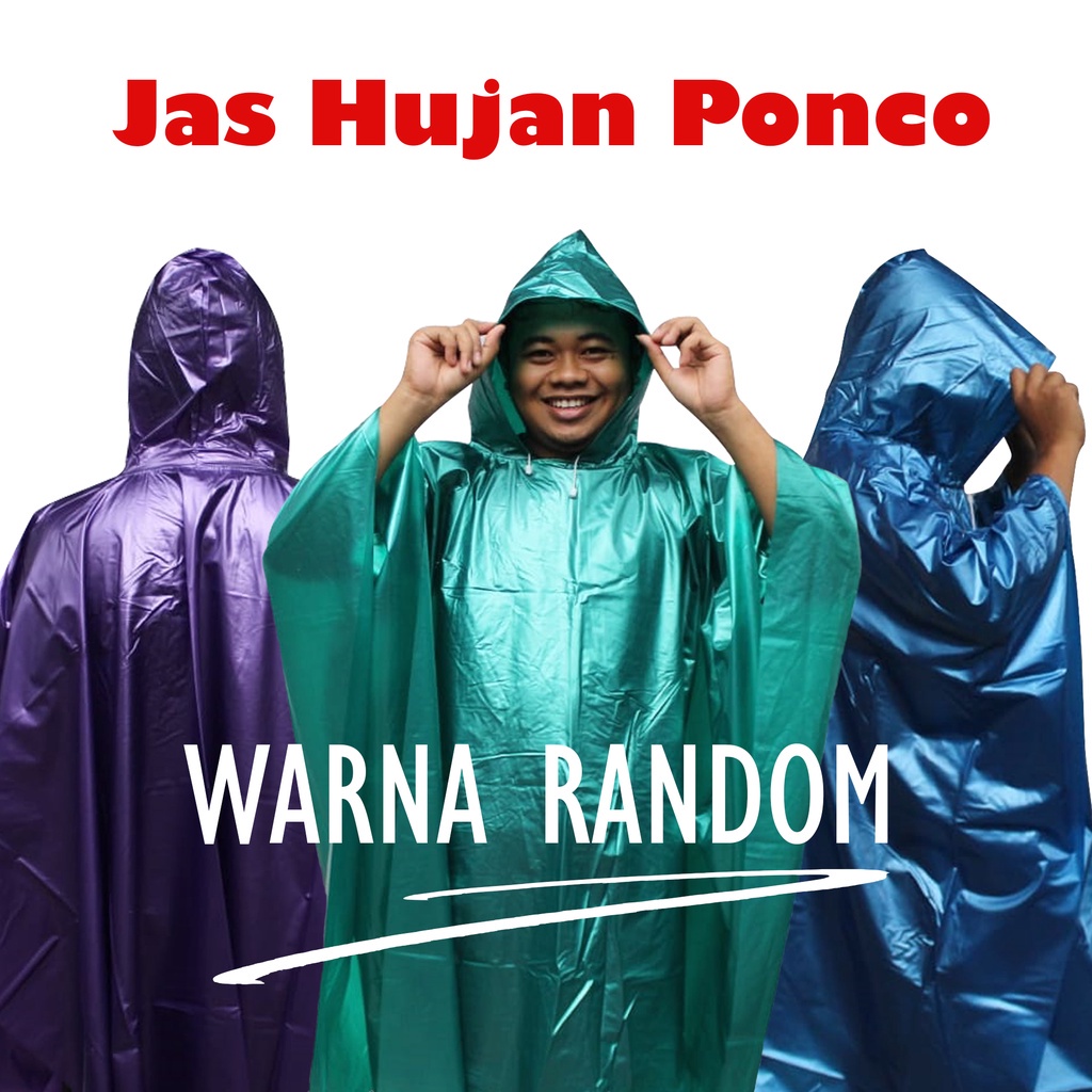 Jual Bss Jas Hujan Poncho Tanpa Lengan Warna Random Polos Dan Polkadot Shopee Indonesia