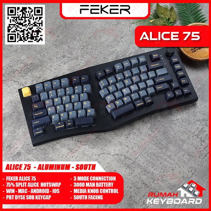 Jual MECHANICAL KEYBOARD FEKER ALICE 75 ALUMINUM 75 3 MODE