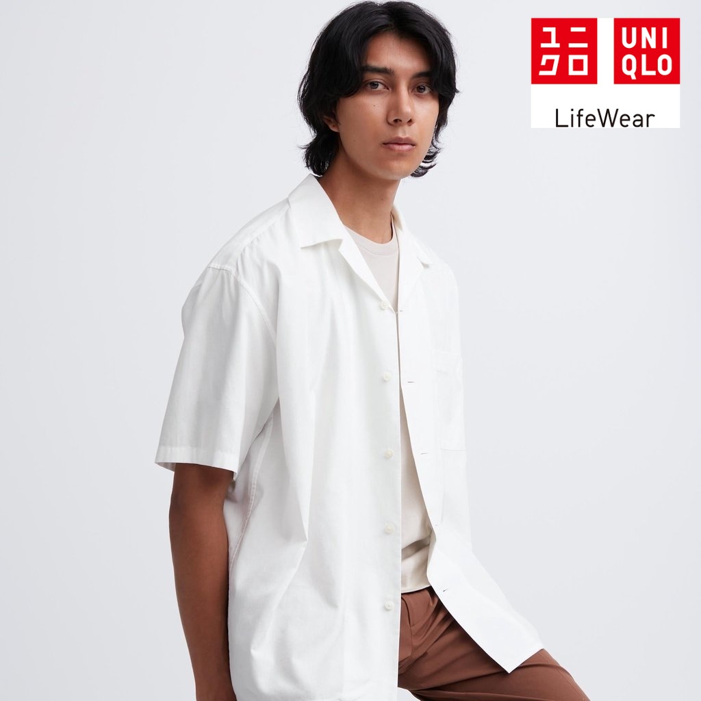 Jual Uniqlo Kemeja Katun Modal Kerah Terbuka Lengan Pendek | Shopee ...