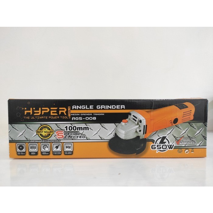 Jual MESIN GERINDA AGS-008 GRENDA ANGLE DISC GRINDER 850 WATT 4