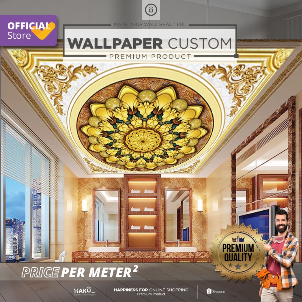 Jual Sticker Plafon Custom Kamar Mandi | Gambar Abstrak 2.5 | Plafon ...