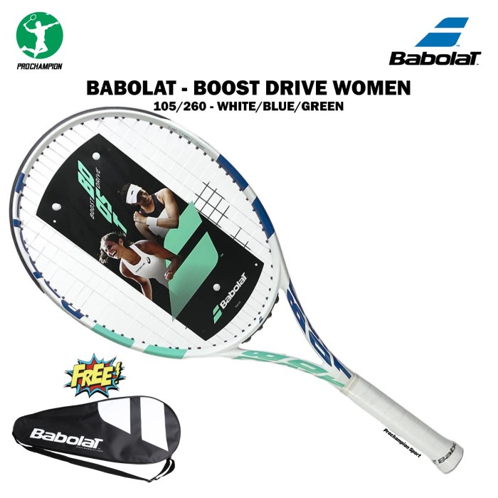 Raket Tenis Babolat Boost Drive Women 105 260 White Blue Green