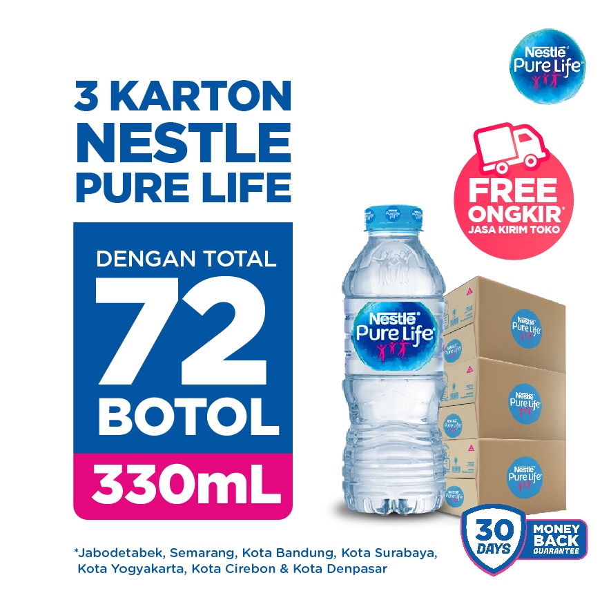 Jual Nestle Pure Life 3 Karton 330ml Pure Life Air Mineral Air Mineral Botol Shopee