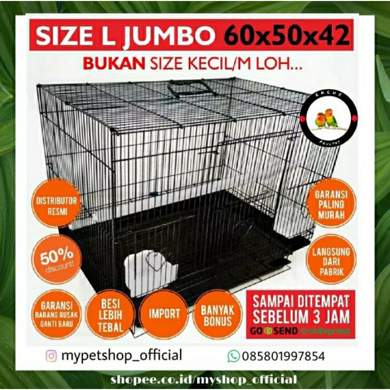 Jual Yt Rv Sangkar Kandang Besi Umbaran Tebal Lipat Kotak Untuk Ternak Burung Lovebird Kucing