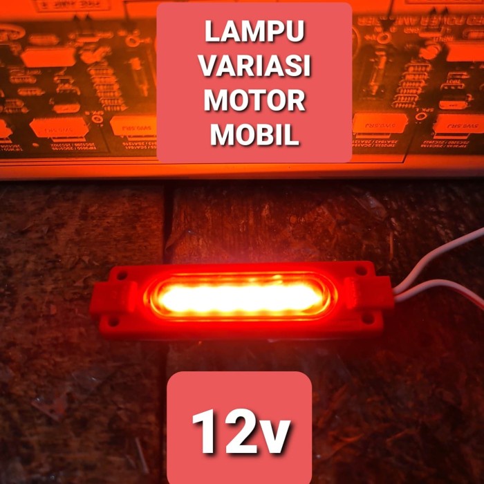 Jual lampu led cob cop drl variasi motor mobil 12v 12 v volt drl merah ...