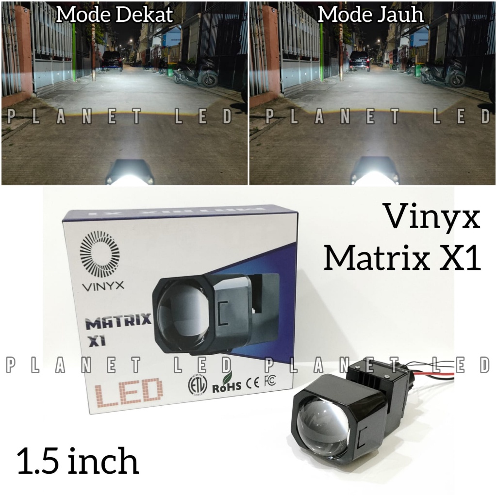 Jual Lampu Utama Led Biled Projector Vinyx Matrix X Ukuran Inc