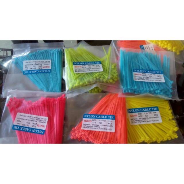 Jual Kabel Tie Warna 100 Pcs CABLE TIE Ties Zip Lock Panjang 100mm 10cm