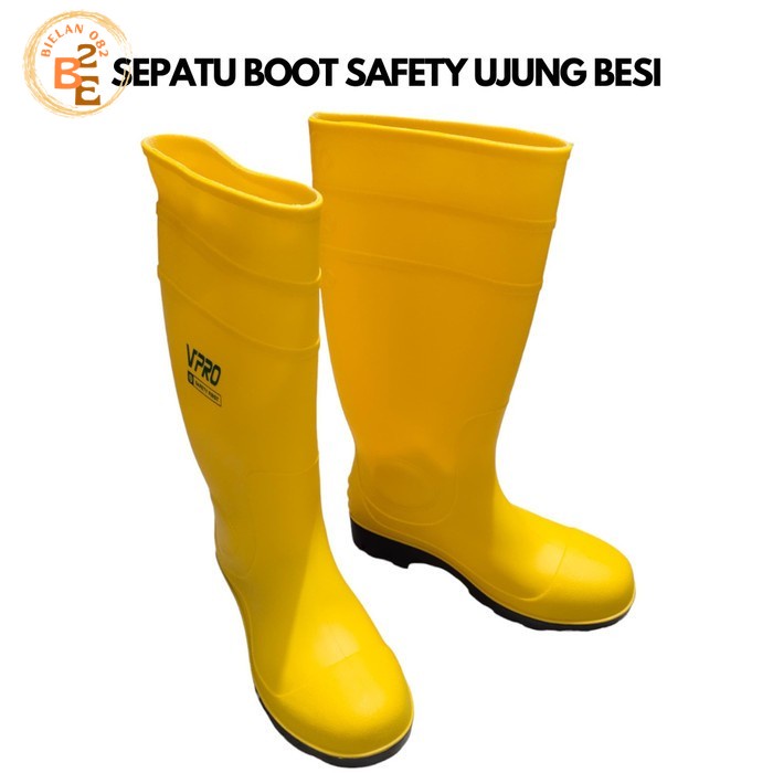 Jual SEPATU BOOT KARET SAFETY UJUNG BESI YELLOW SEPATU KERJA SAFETY ...