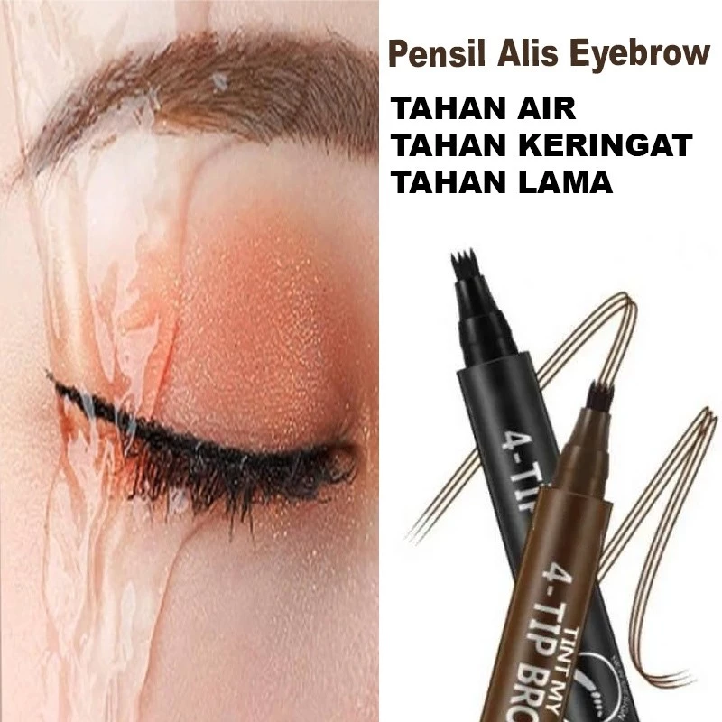 Eyebrow Waterproof Natural Eyebrow Pen Four-Claw Eye Brow Tint Fork Tip Long Lasting Tahan Lama | AutoStock