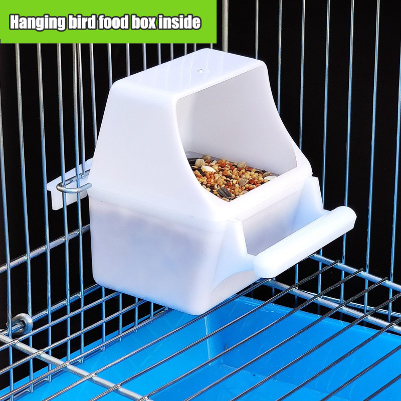 Jual Hanging Bird Feeders Plastic Food Container For Budgerigar Food ...