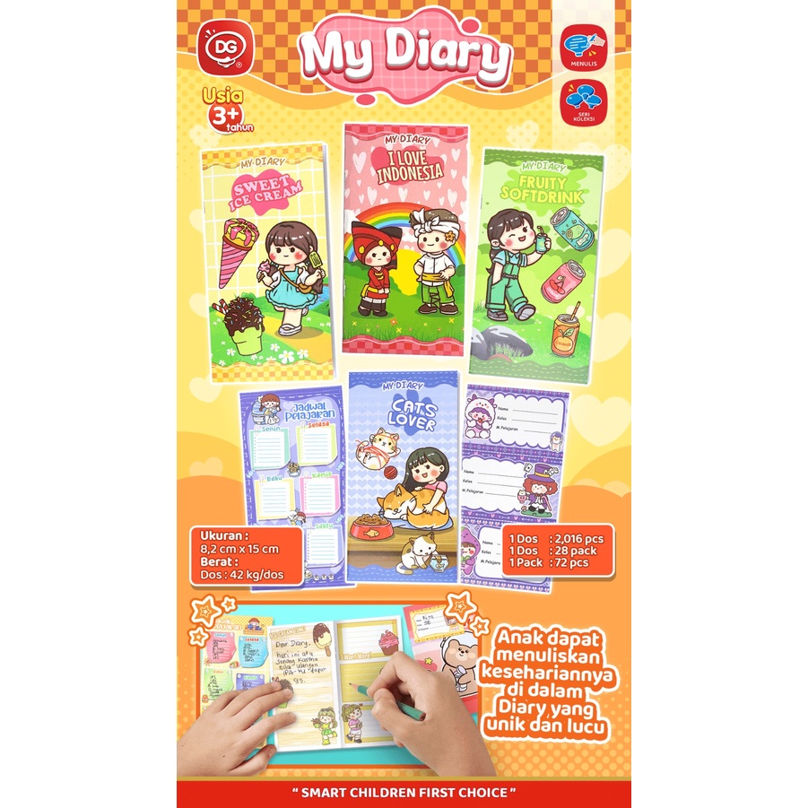 Jual DG Fun Memo My Diary ( 1 Diary, 1 Jadwal Pelajaran, 1 Stiker Nama ...