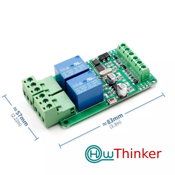 Jual Modul Modbus RTU 2 CH WAY Channel 12 V Relay optocoupler RS485 TTL ...