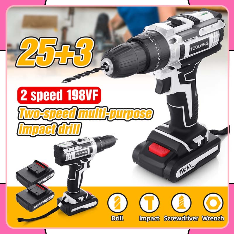 Jual 168Vf 3 In 1 Mesin Bor Baterai Tangan Cordless Drill Battery ...