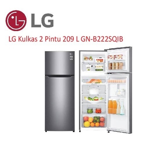 Jual LG KULKAS 2 PINTU GN-B 222 SQIB Smart Inverter Compressor 225 ...