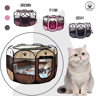 ChongChong - Tenda kucing Pagar Tenda Lipat Portabel untuk Anjing dan Kucing Bahan Kain Hewan Lipat