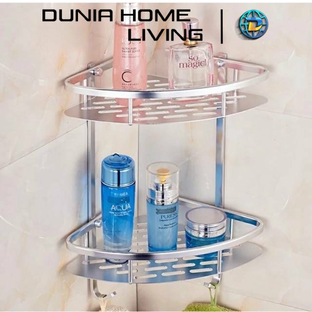 Jual DHL Rak Persegi 2 Susun Aluminium / Tempat Sabun Rak Bumbu Dapur 2 ...