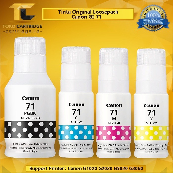 Jual Tinta Canon GI-71 GI71 PGBK GI 71 Original Loosepack, Refill Ink ...