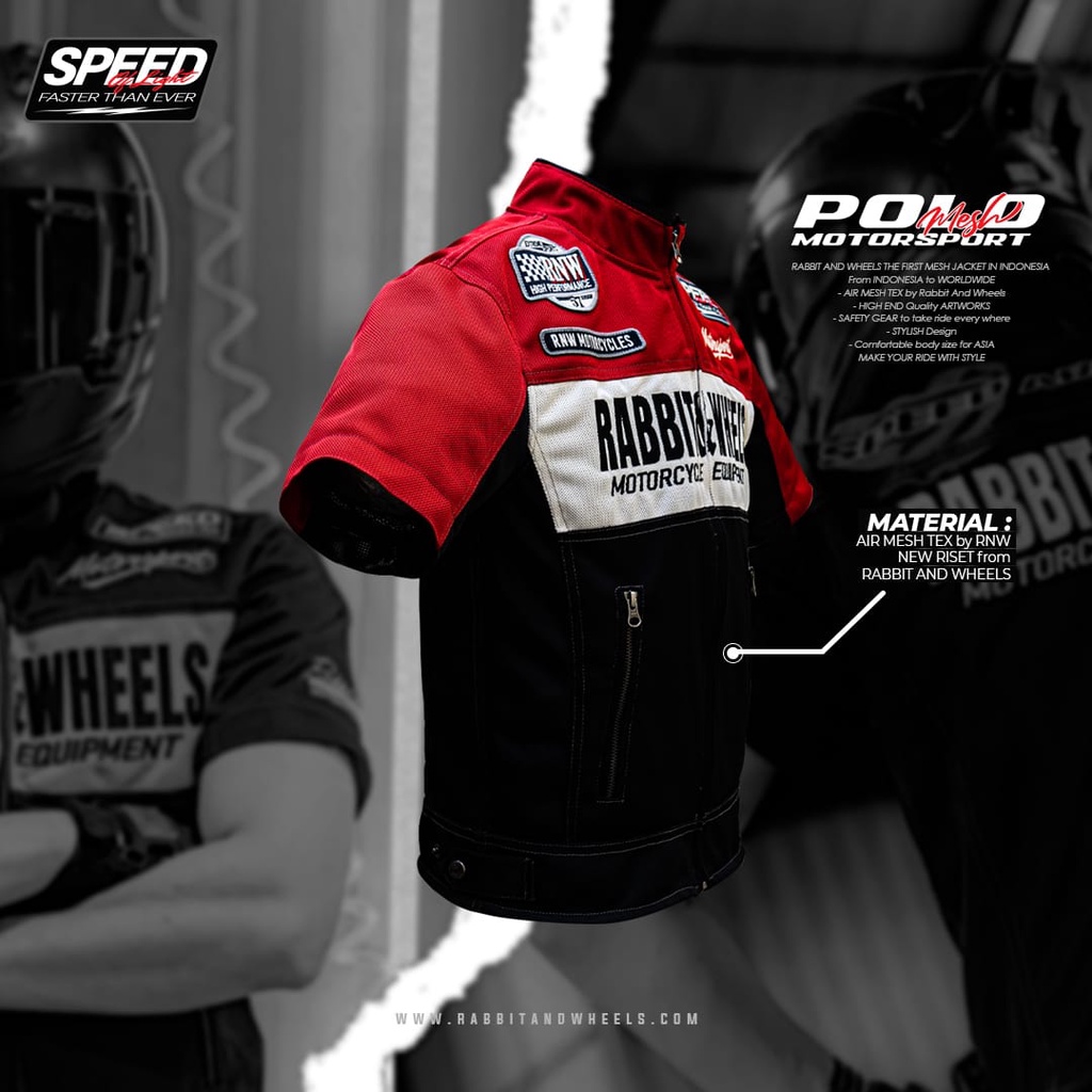 Jual POLO MESH MSP RED RABBIT AND WHEELS | Shopee Indonesia